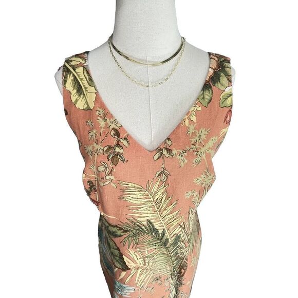 VtgTalbots Dress Hawaiian Tropical Sheath Beaded Monkey V Neck Size 8 - Picture 12 of 16